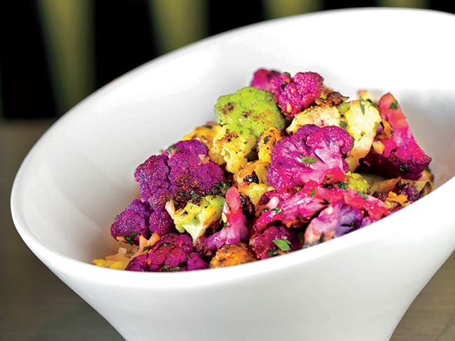 Rainbow cauliflower, from Carson Kitchen’s farm-fresh menu.