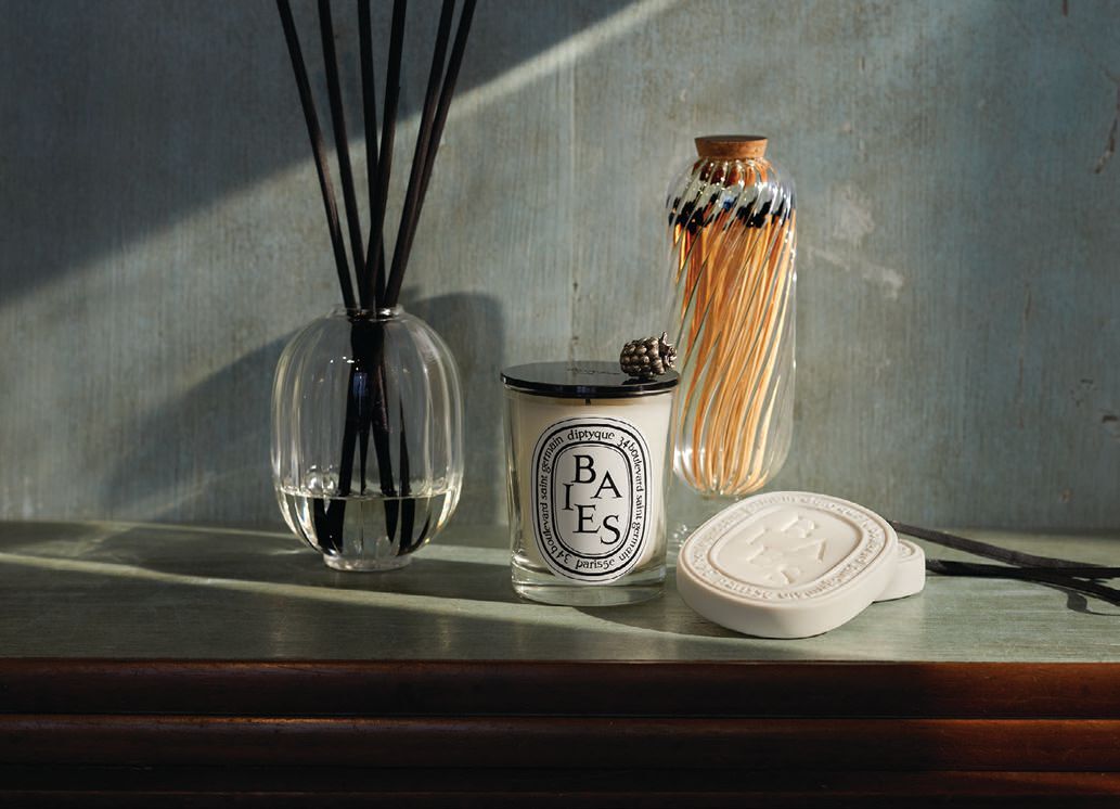 Shop luxury diffusers,
candles, match cloches and soaps at
Diptyque Paris at The Forum Shops at
Caesars Palace PHOTO COURTESY OF BRANDS