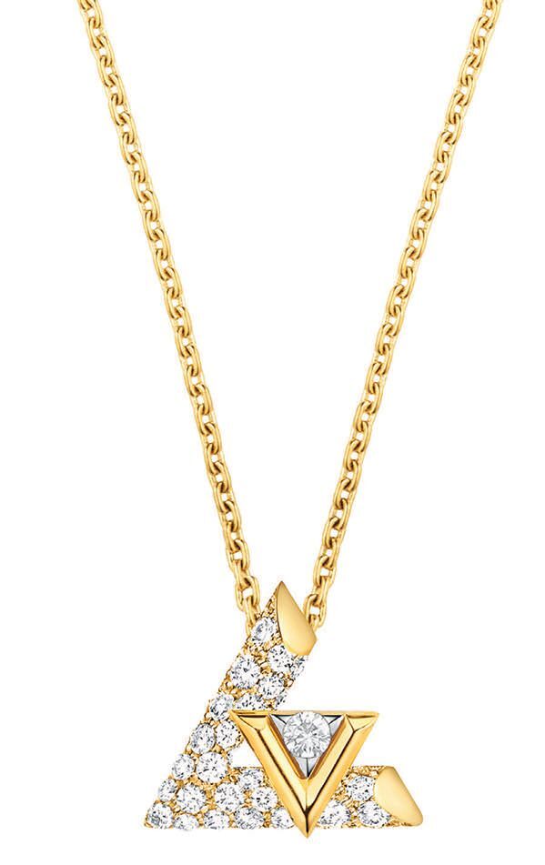 Shop Louis Vuitton Lv Volt Large Pendant, White Gold And Diamond