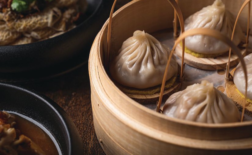 Mott 32’s popular Shanghainese soup dumplings with minced “pork” are now vegetarian-friendly. PHOTO: BY MAXIMAL CONCEPTS