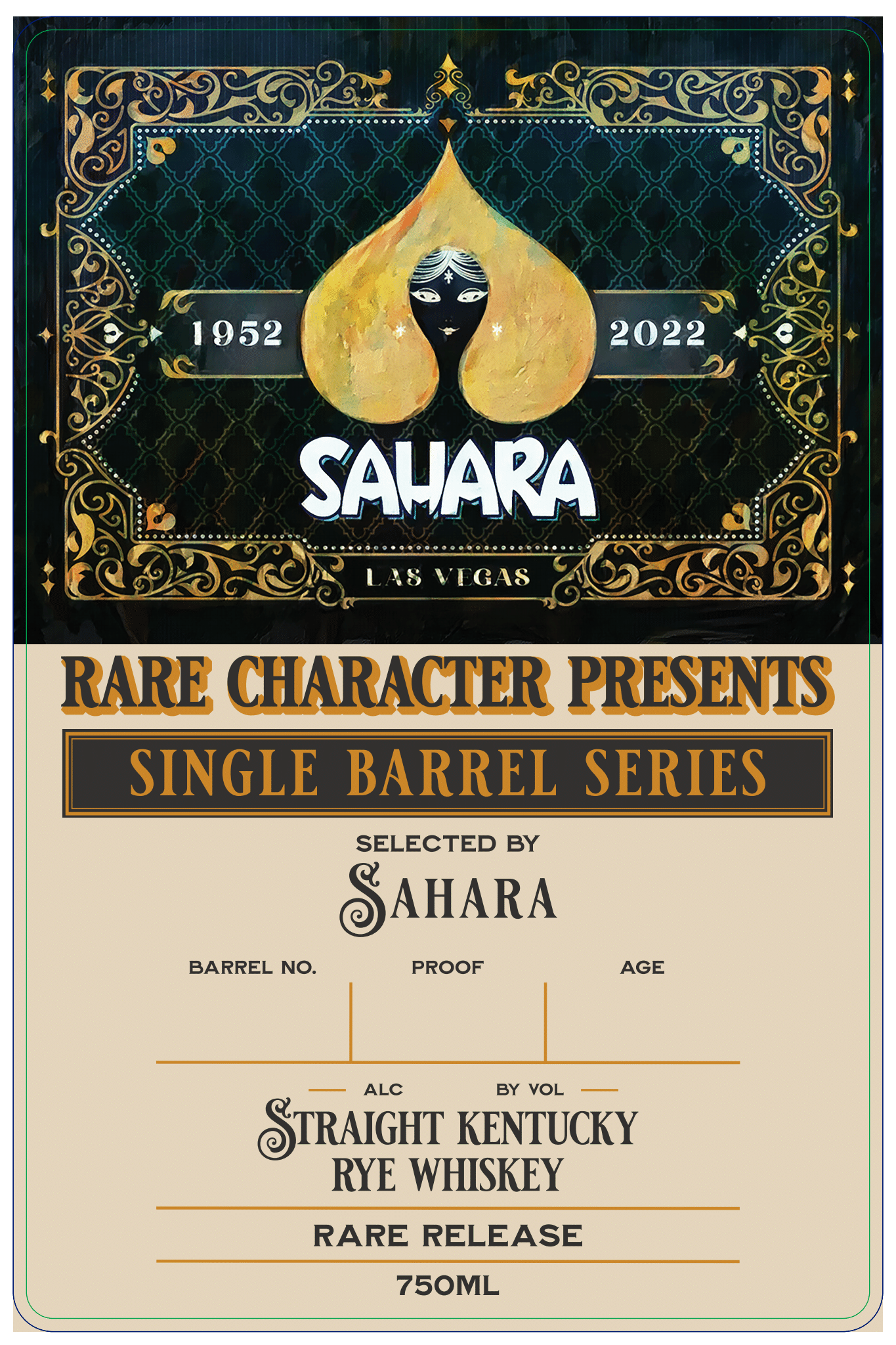 SAHARA Las Vegas Bourbon Label